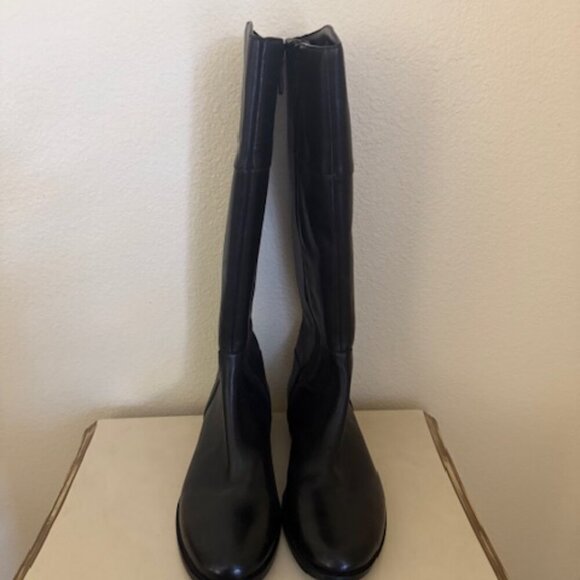 Cole Haan Women's Brennan Riding Boot - Extended Calf Black Leather - Picture 2 of 3